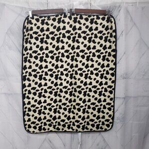 Pitter Patter Black Cream Cow Print Farm Plush Cozy Comfy Baby Blanket 28" x 35"